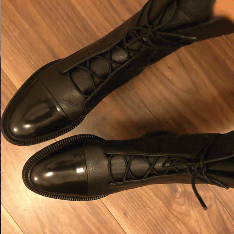 Dyana bottes à talons bas et rugueux