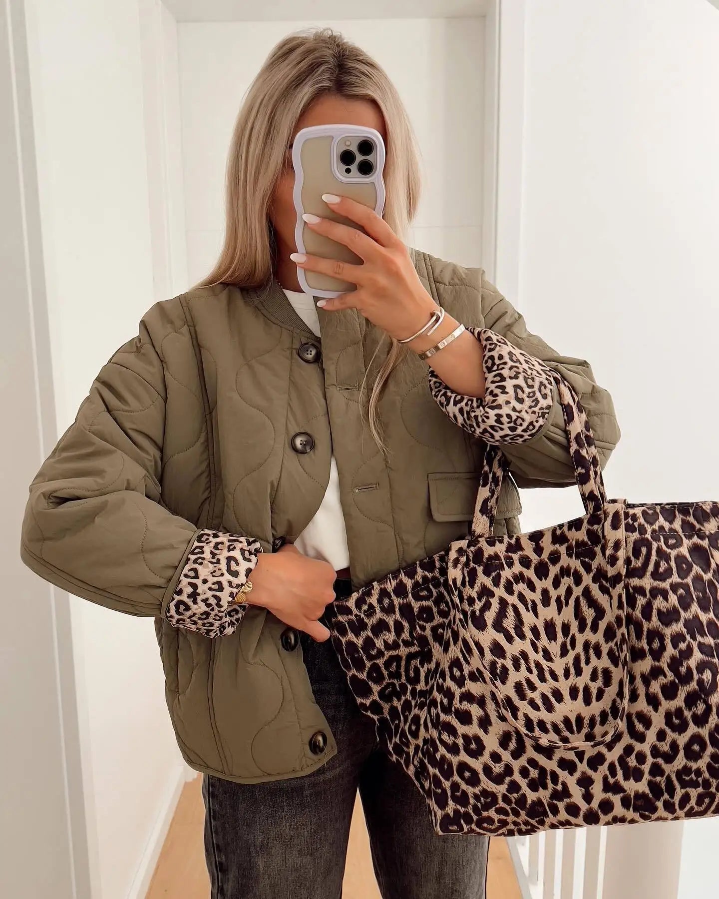 Veste imprimé léopard pour femme, à la mode